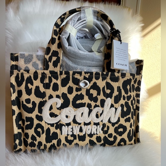 Coach Leopard Canvas Tote Bag Nwt - Picture 5 of 11